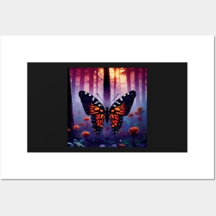 Monarch Butterfly and Flowers Posters and Art